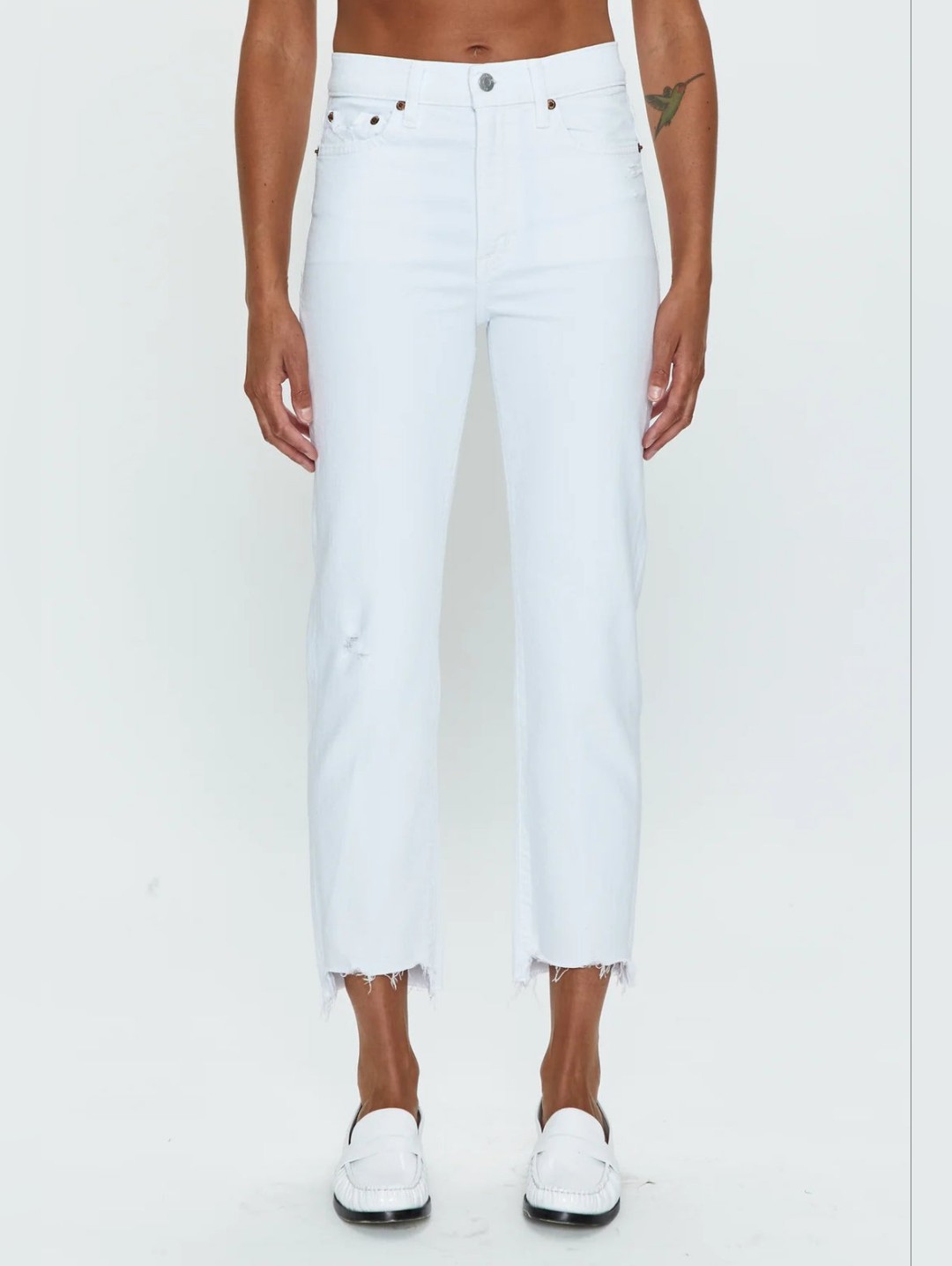 Pistola White Charlie High-Rise Cropped Straight Ankle Jeans Size 26